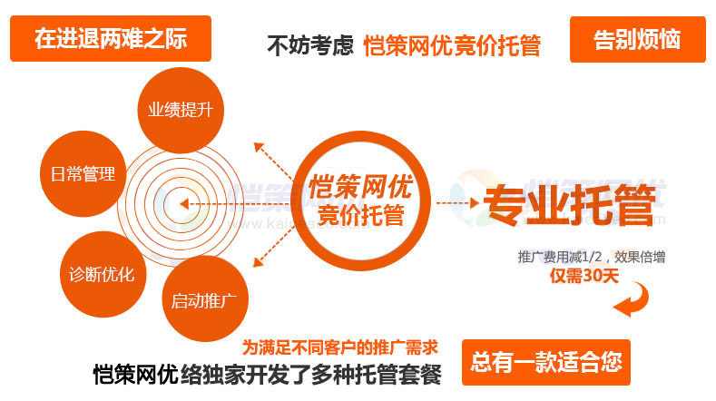 愷策網優專業競價賬戶托管解決中小型企業競價推廣效果不佳問題